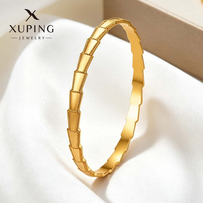 Pulsera de Bambú y Serpiente de Aleación Bañada en 24K