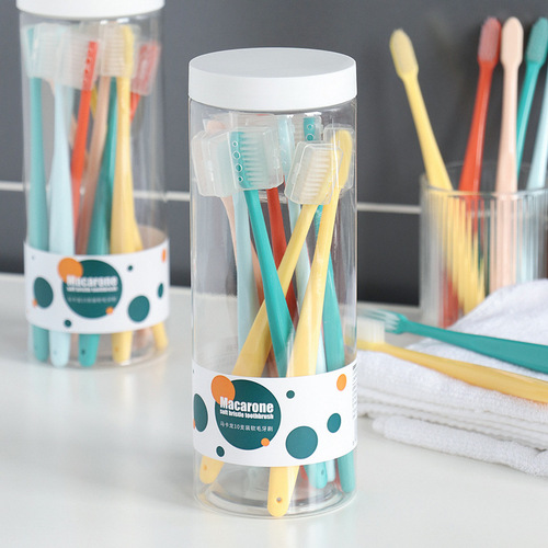 ORC Macaron Soft Hair Toothbrush 10 Pieces Bucket Pack Oral Care New Small Head Toothbrush Supermarket Wholesale Affordable Option