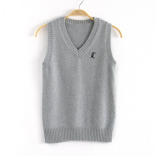 Kawashima Suwon Naka/JK vest original genuine Japanese college knitted sweater vest cardigan for women