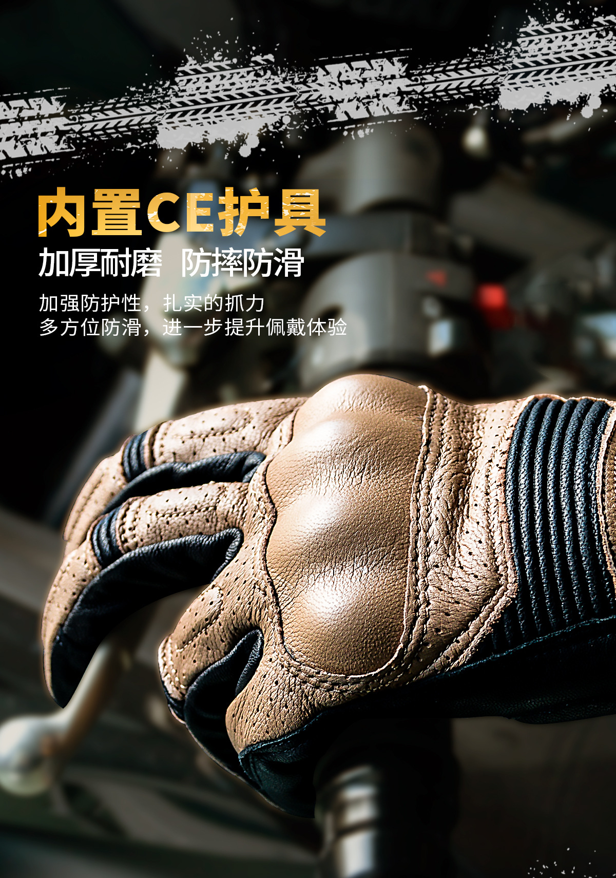 Ls2 Harley Retro Motorcycle Cycling Leather Gloves for Men and Women, Anti-Fall, Wear-Resistant, Touch Screen, All Year Round Mg020