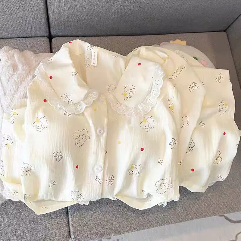 Милая осенняя пижама, с длинным рукавом, брюки, кукла, набор для учеников начальной школы, воротник-кукла, интернет-знаменитость