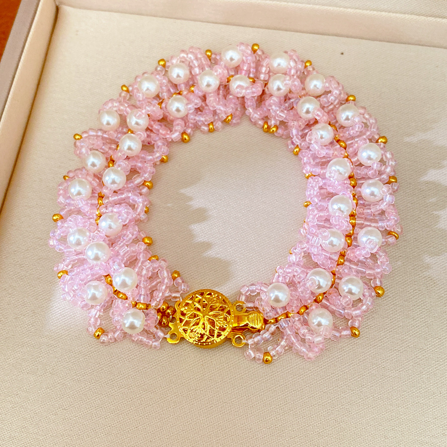 Accesorios de vacaciones pulseras de perlas ligeras de lujo nicho pulseras de alto nivel personalidad temperamento de moda joyas al por mayor