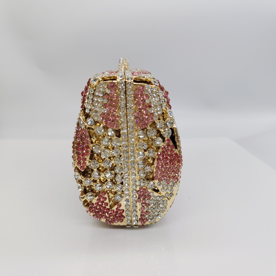 Túi clutch nữ đính kim cương hoa anh đào dự tiệc Âu Mỹ — Màu hồng