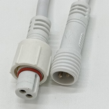 工程用 PVC 塑胶公母防水插头M10连接线 防水电源信号对接连接线