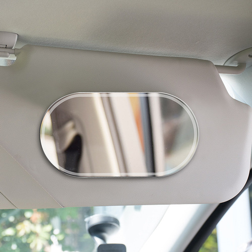 Cross-border E-commerce Car Sunshade High-Definition Mirror-Style Stainless Steel Makeup Mirror Anti-Shattering Adhesive Backview Mirror