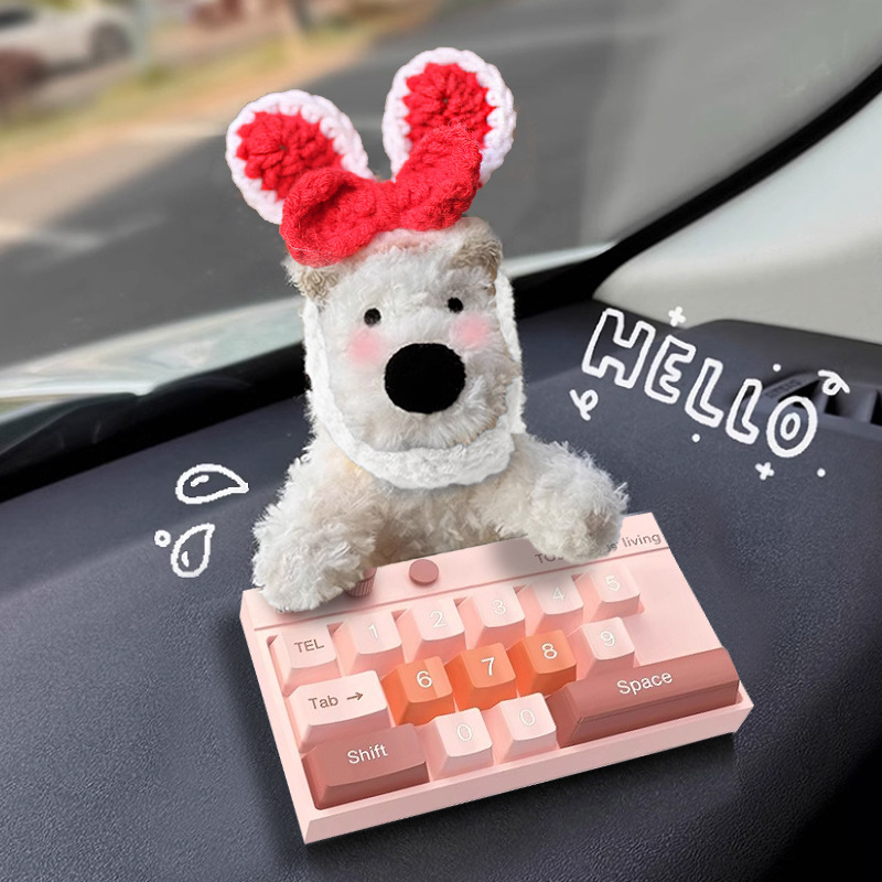 Tarjeta de estacionamiento temporal del automóvil lindo West Highland Puppy Keyboard Teléfono del automóvil Número de matrícula Decoración del automóvil Mover el automóvil
