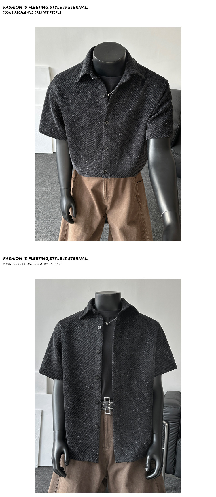 Oversized Casual Basic T-shirt For Men Unisex Hong Kong Style Loose_voghion.com