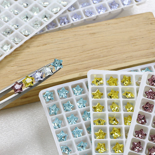 Dongzhou Pointed Bottom Fat Star Nail Art Diamond 6mm Pointed Bottom Five-Pointed Star Explosive Cute Special-Shaped Nail Art Jewelry Handmade Diamond Ball