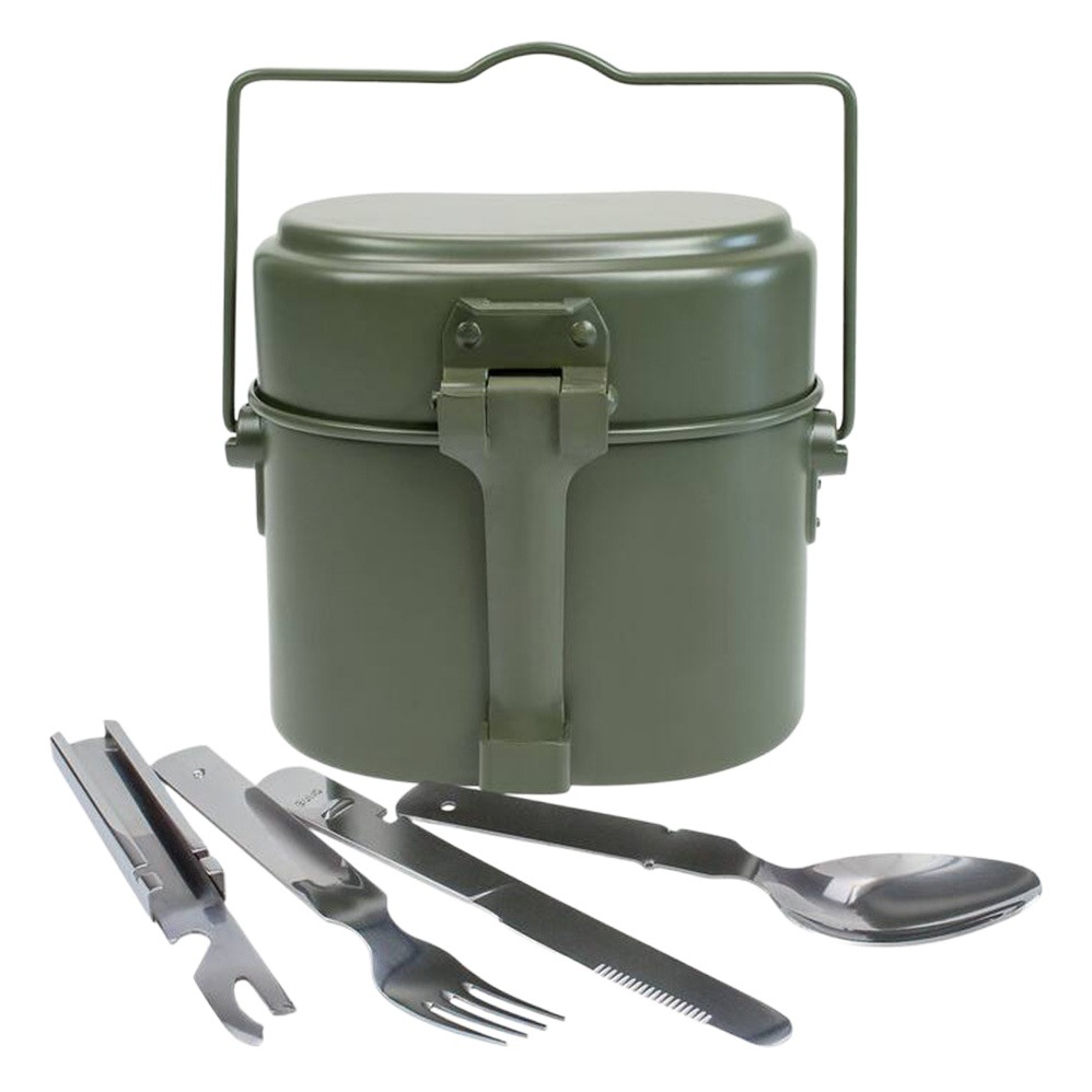 Lonchera de Aluminio Estilo Alemán de Amazon, Tipo 79 del Ejército Alemán, Utensilios de Cocina Portátiles para Acampar al Aire Libre, Vajilla Ligera y Ecológica para Exteriores