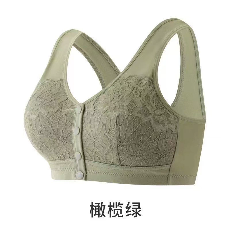 Soft lace comfortable wireless bra for elderly, top with cups, for middle age