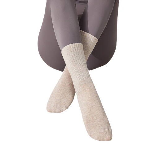 Yoga socks for women, professional non-slip mid-calf sports socks, summer indoor Pilates fitness floor socks, long cotton socks