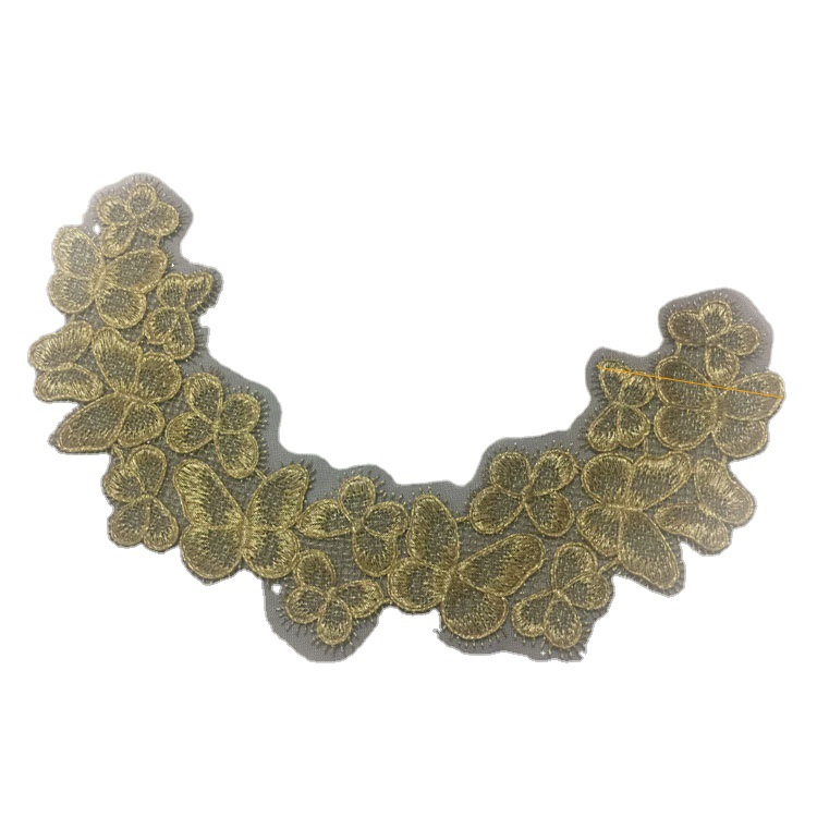新多款金丝线 黄金色 蕾丝涤纶 DIY 服饰辅料 水溶花边 小领口