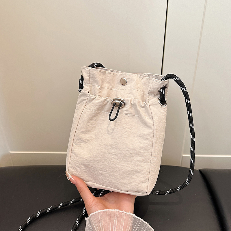 Daily Lightweight Mobile Phone Bag, Outdoor Casual Shoulder Crossbody Coin Purse, Niche Style, Foldable Japanese-Style Small Square Bag, Trendy