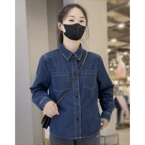 短款加绒加厚牛仔衬衫2025秋冬新款显瘦休闲时尚小个子衬衣上衣|undefined