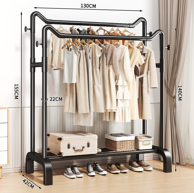 percha de secado de ropa de piso para dormitorio doméstico colgando estante de ropa simple dormitorio interior móvil estante de sombrero de ropa fresca