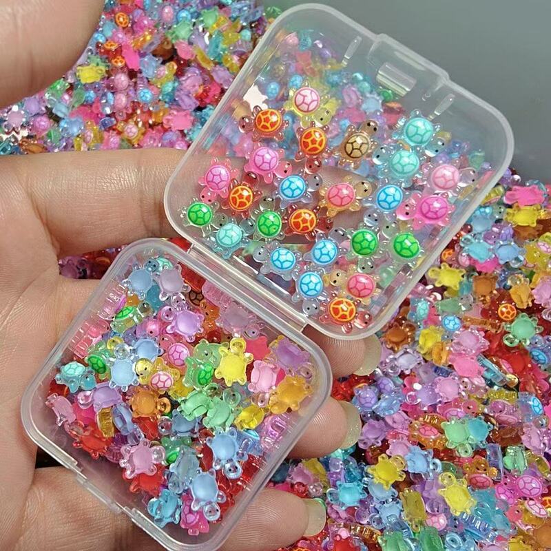 Mini New Cartoon Luminous Cream Turtle Resin Cute Popular Nail Art Ornaments Upgraded Turtle DIY Accessories