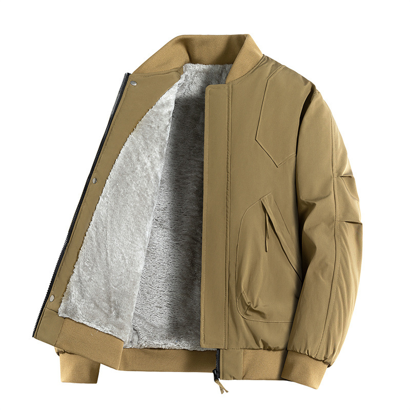 Cross-border oversized chaqueta de trabajo americana para hombres otoño y invierno de 2025 con collar de béisbol de vello chaqueta corta a prueba de viento image 4