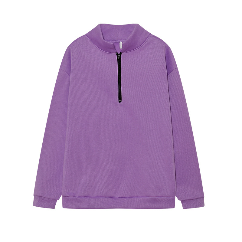 2023 Otoño e Invierno Nueva ropa de mujer europea y americana Amazon casual Top media cremallera pullover manga larga sudadera suéter mujeres