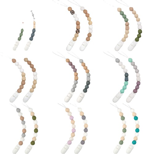 Baby silicone pacifier chain food-grade chewable pacifier anti-drop chain baby soothing molar teether pacifier chain