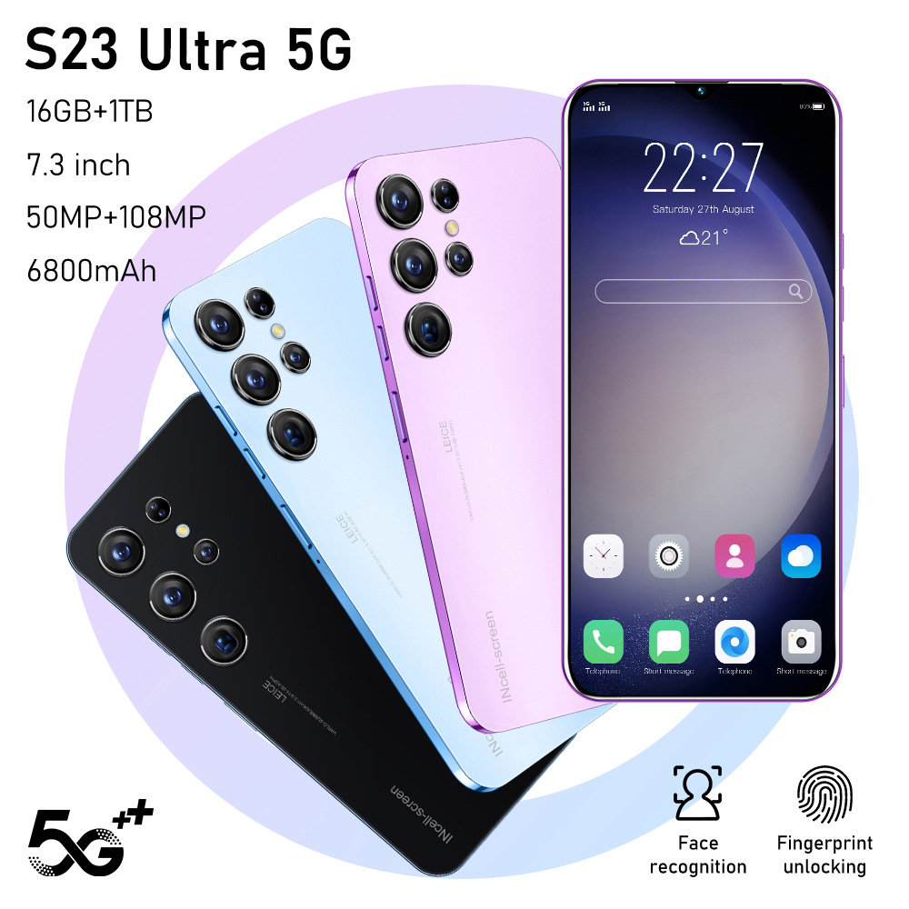 S23Ultra 5G跨境手机7.3英寸大屏1300万像素安卓2+16G智能手机