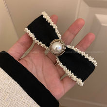 小香风蝴蝶结发夹~复古法式珍珠高级感后脑勺顶夹发饰秋冬头饰女