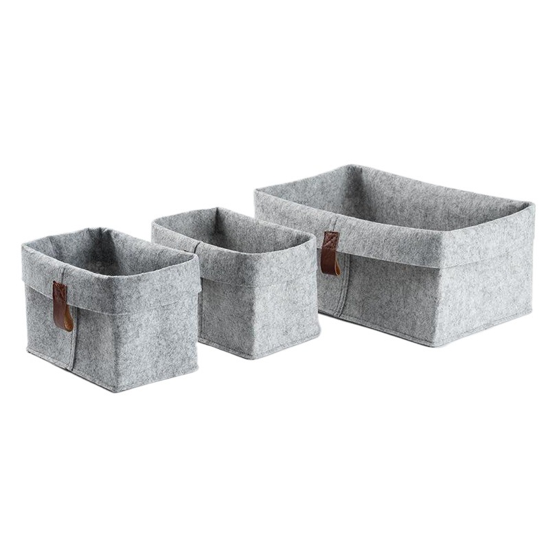 Cesta de almacenamiento de fieltro cesta de almacenamiento de ropa sucia caja de artículos diversos de almacenamiento de fieltro fábrica al por mayor