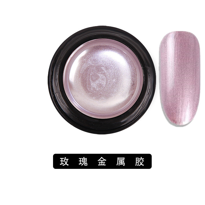 Pegamento de metal Estilo japonés manicura fototerapia pegamento de aceite de uñas Oro Plata Espejo borde gancho línea de dibujo de alambre pegamento pintado 8ML paquete