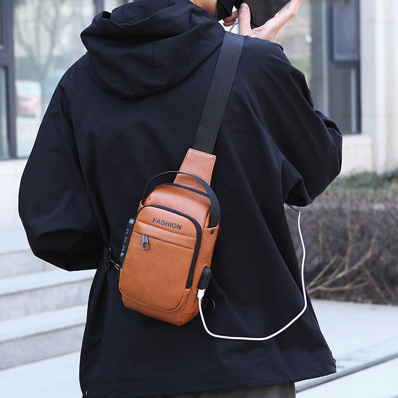 Men's chest bag, crossbody bag, anti-theft waist bag, outdoor sports bag, men's bag, crossbody bag, high-end cycling storage bag undefined