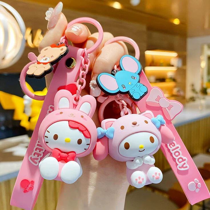 Купить-брелок (Sanrio) милый мультяшный подвеска, силиконовая шпилька для ключей и рюкзаков, мультиизначный персонаж