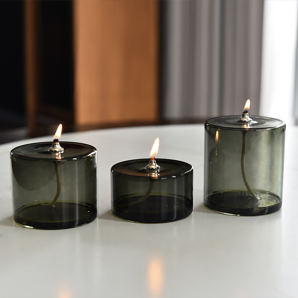 Creativo candelabro de vidrio de color artesanal lámpara de aceite decoración europea adornos para el hogar al por mayor fábrica directa