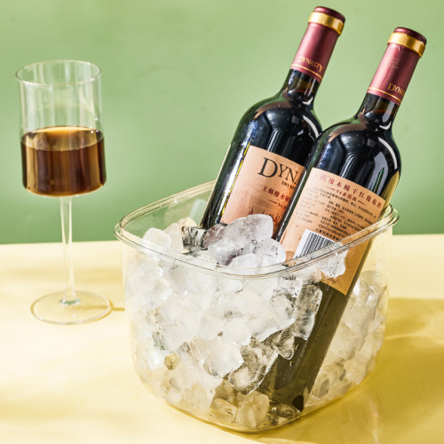 Household sealed ice bucket with ice clip portable transparent picnic Coke beer cold water bucket outdoor cold ice bucket