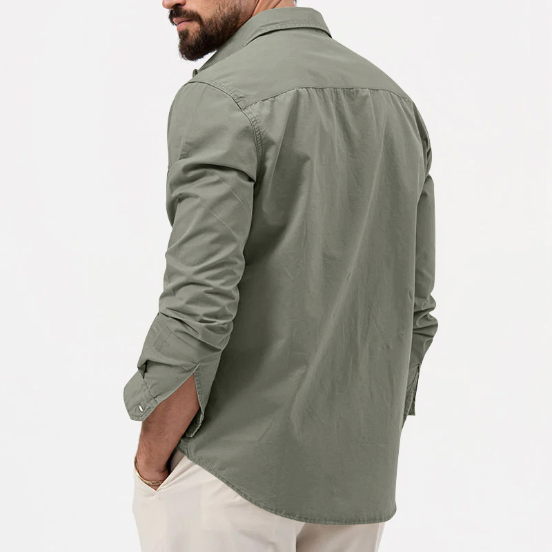 Men's Solid Color Blouse Men's Clothing display picture 14