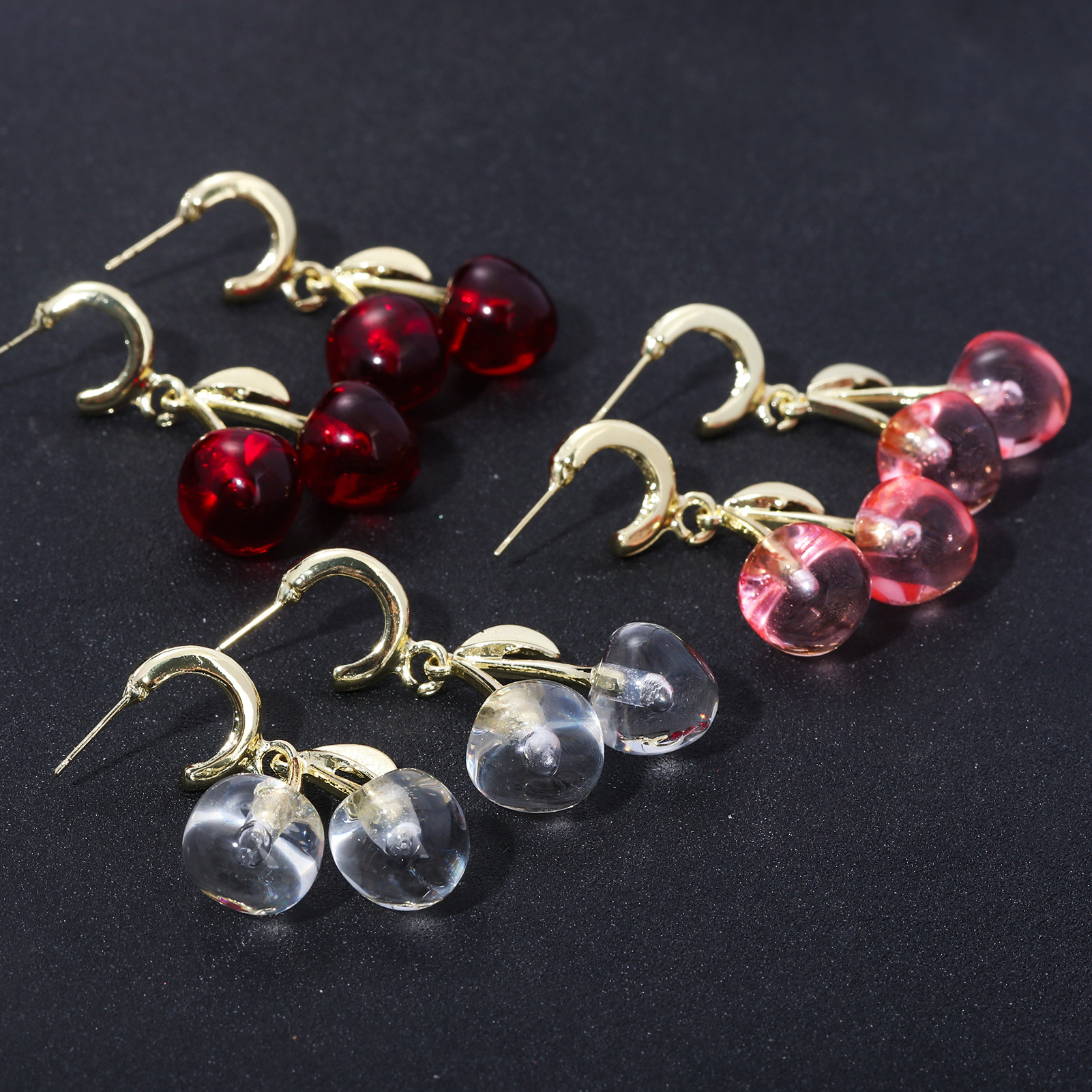 16g Weight Alloy Ear Needle Material Drop Earrings Classification 1 Pair Quantity Casual, Daily Occasion Zinc alloy Material Cherry Pattern Women's Gender Sweet Style 1 Pair Sweet Cherry Zinc Alloy Drop Earrings 14