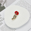 Fashionable design red metal advanced brooch, trend of season, high-quality style