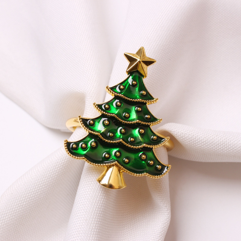 クロスボーダーのクリスマスのヘラジカの雪の鈴のナプキンの輪はクリスマスツリーのナプキンを飾ります。|undefined