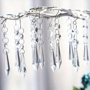H 27006 Crystal pointed bead glass decor pendant ˮ�����鲣