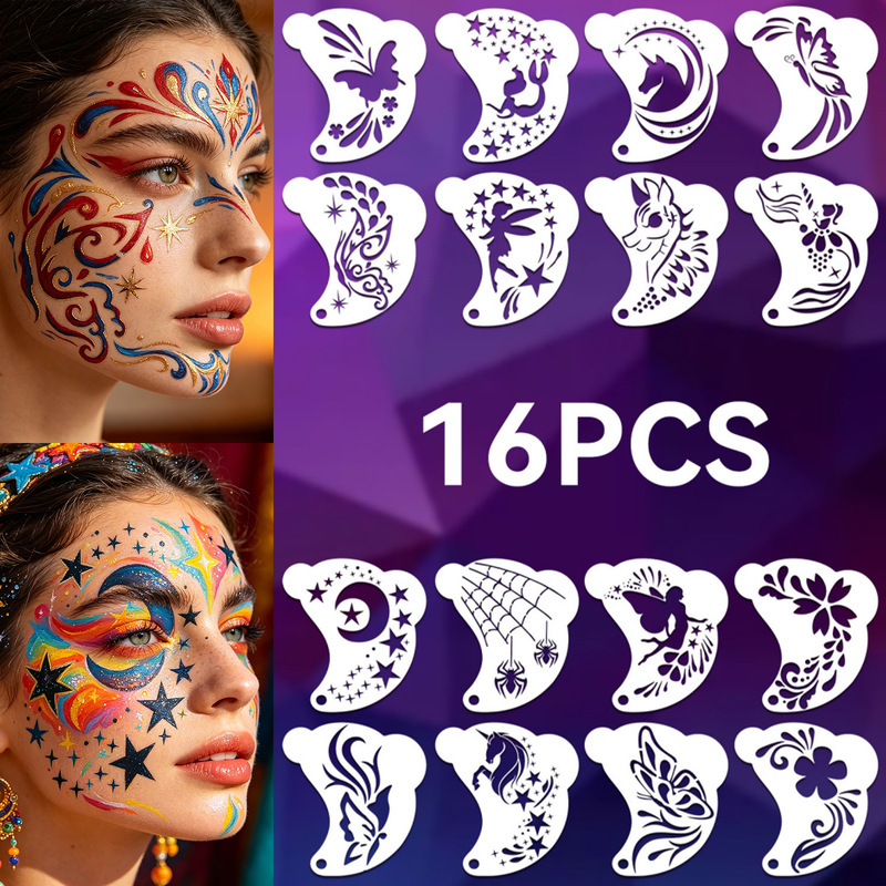 Children's Cross-Border Face Painting Stencil DIY Transfer Printing Mold Suitable for Stage Makeup and Face Painting Around the Eyes