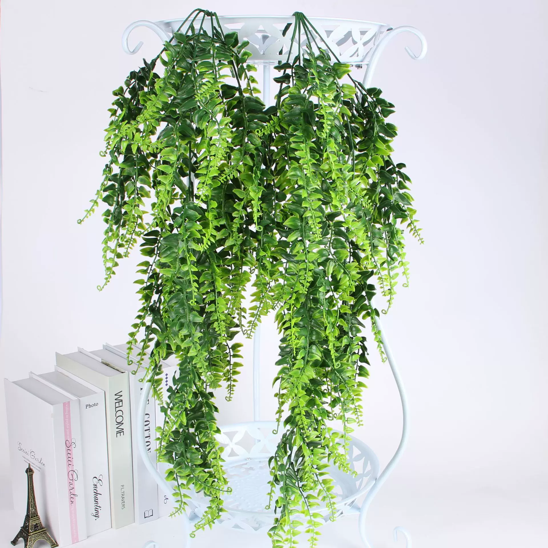 跨境直供 壁挂波斯藤 仿真植物蕨类吊篮挂壁塑料假花绿植家居装饰