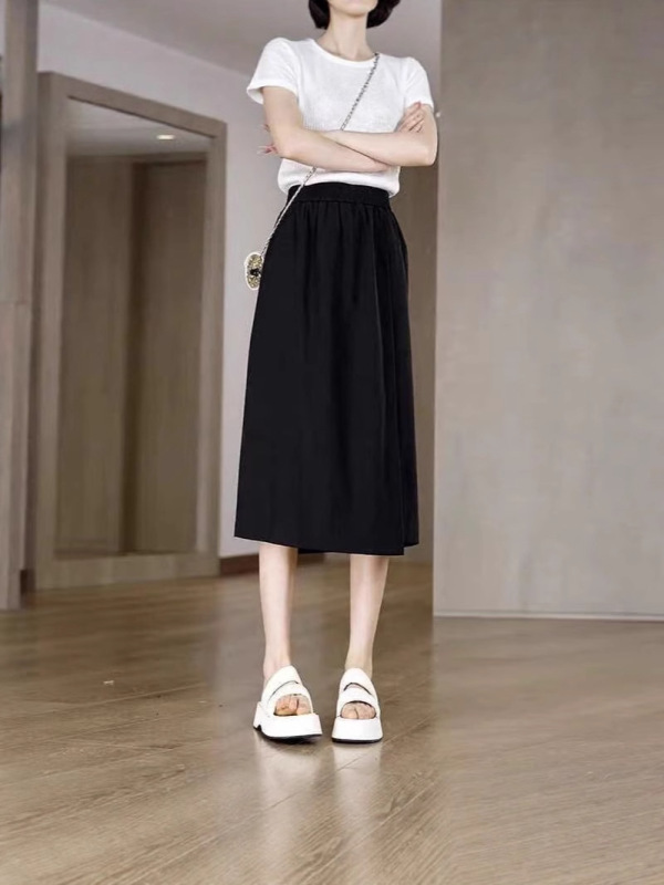 设计感休闲裤夏季新款宽松高腰慵懒风女装裤新款裙裤胯显瘦阔腿裤|undefined