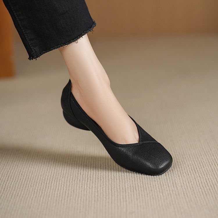 Nicho Casual 2026 verano nuevos zapatos de mujer zapatos de tacón bajo zapatos de zapato superficial zapatos redondos