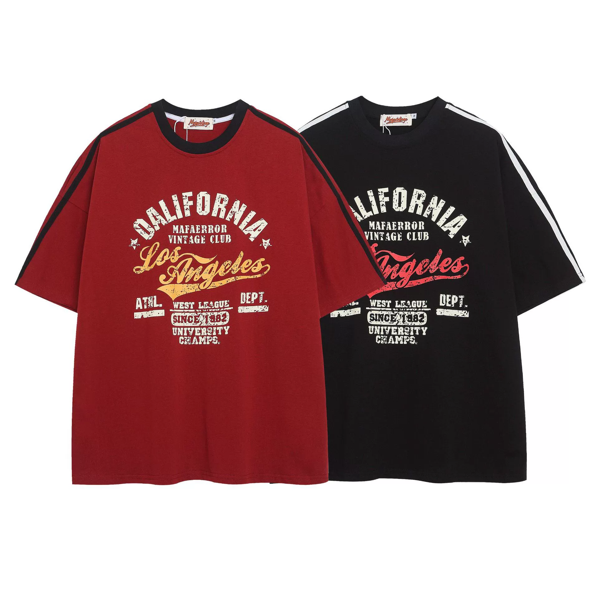 Trend retro summer T-shirt for men and women, American style, loose fit