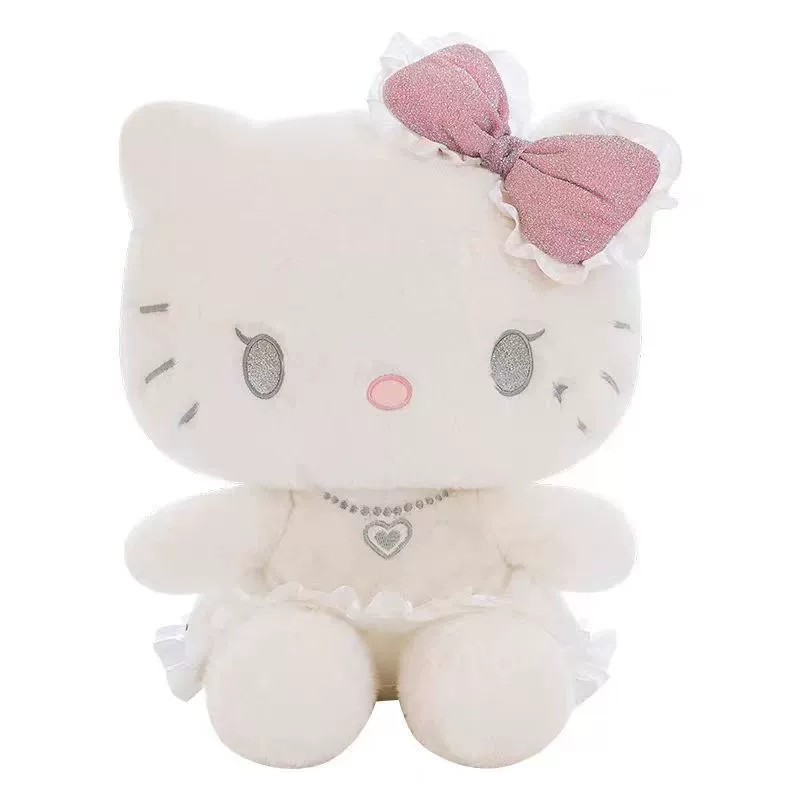 Плюшевые игрушка-подушка Hello Kitty, подушка-долг 23 см белый, мягкая