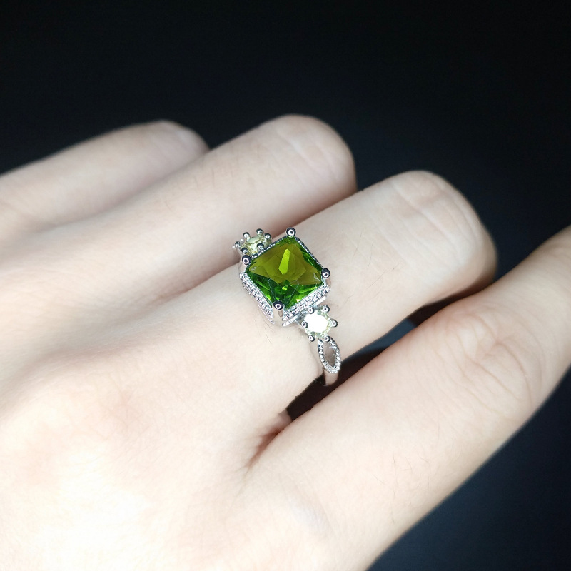 Fashion Square Copper Plating Artificial Rhinestones Open Ring 1 Piece