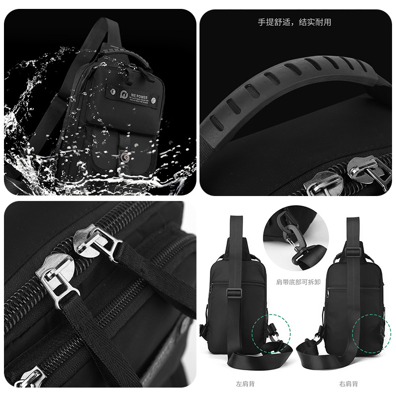 Wepower nuevo hombre deportivo de bicicleta mochila de hombro casual al aire libre mochila de brazo inclinado de gran capacidad bolso de pecho multifuncional