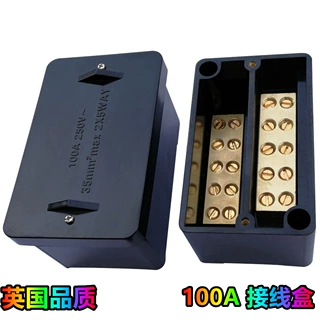 100A DOUBLE POLE CONNECTOR BLOCK 2 x 5 WAY 英规双极黑接线盒