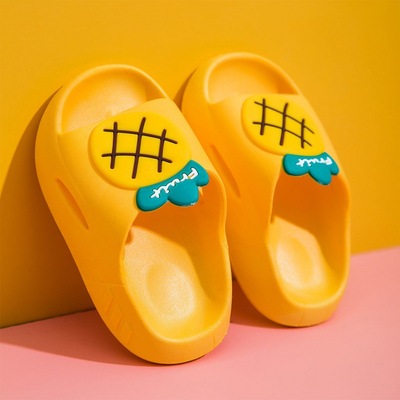 拖鞋女小学生儿童网红卡通水果居家室内厚底大童中童学生防摔新款