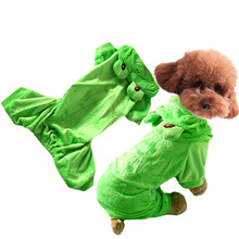 新款秋冬四脚卡通动物宠物变身装狗衣服纯色青蛙批发大型犬毛衣