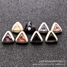 三角形金属带钻有脚纽扣衬衫开衫毛衣外套小香风连衣裙袖口钮扣