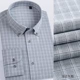 Xanh xám nhạt kẻ sọc - Tay dài - Cổ cài khuy 302
