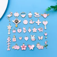 Смешать 30 капель масла девушка сердце розовый мультфильм милый сплав подвеска браслет diy ювелирные аксессуары материал оптом